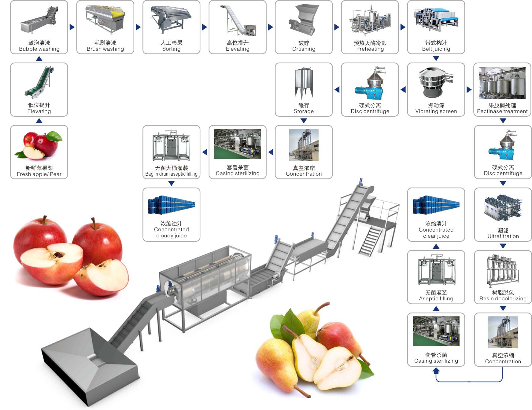 apple juice processing line