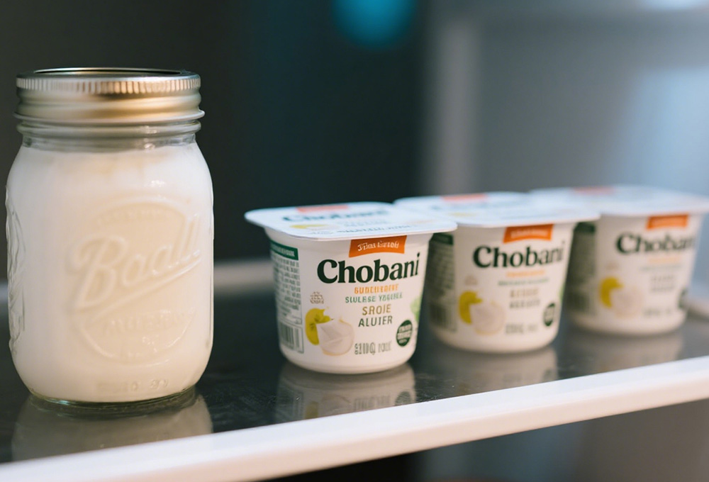 yogurt in the refrigerator