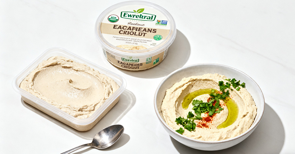 homemade and store-bought hummus