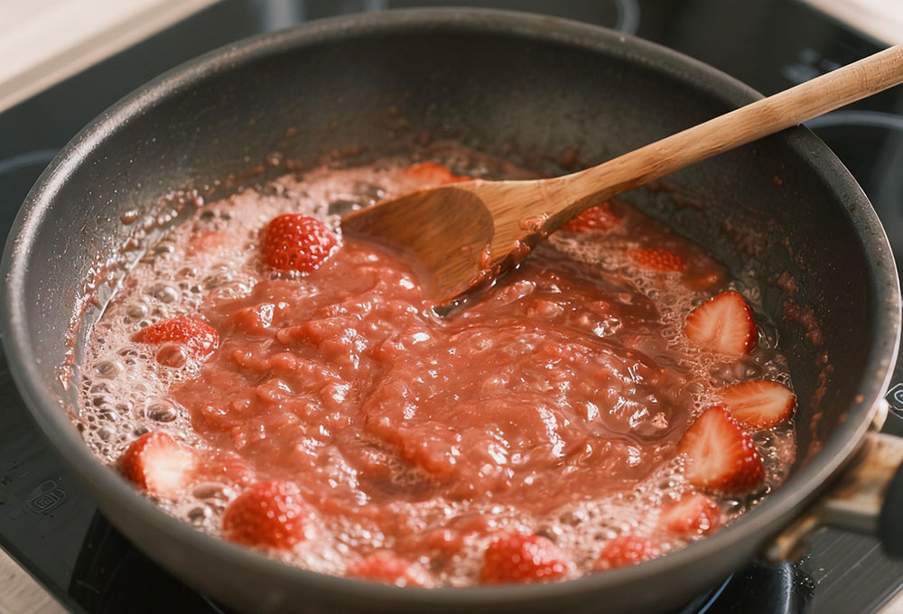 Boil strawberry jam
