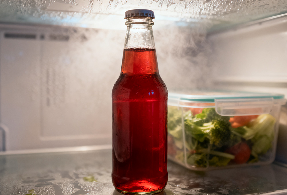 sweet tea stored in the refrigerator
