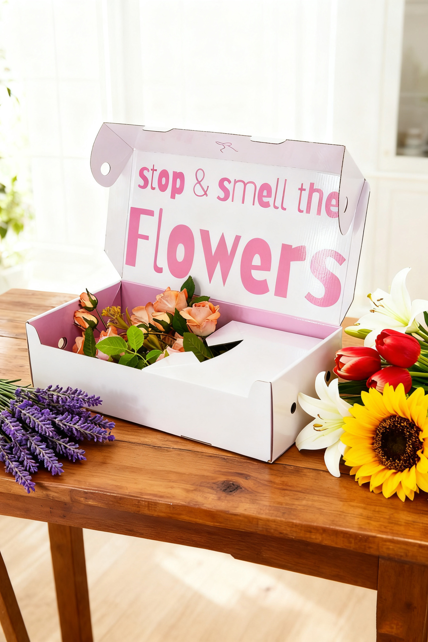eco-friendly flower packaging box for bouquets