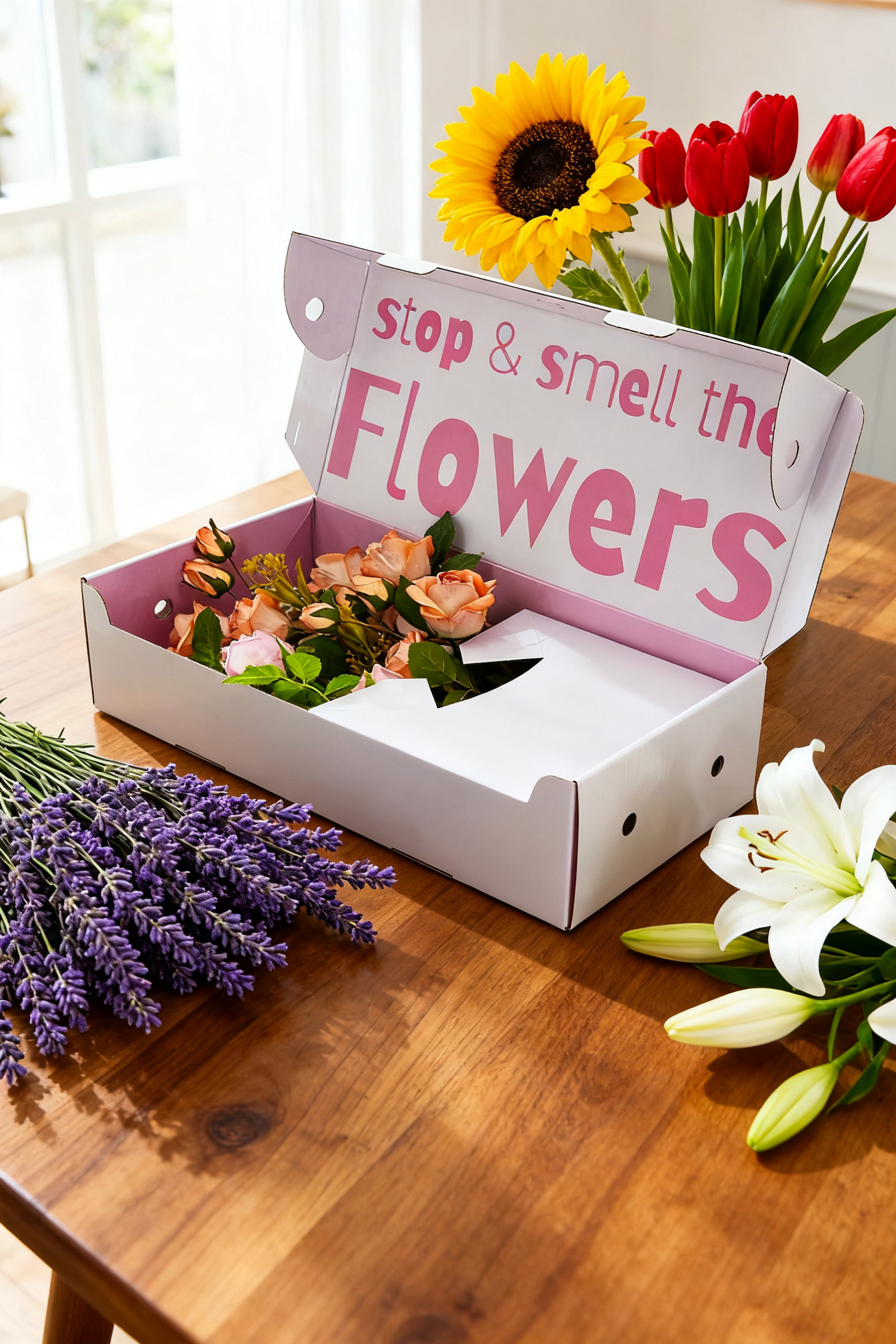 recycled paper gift box for flower 