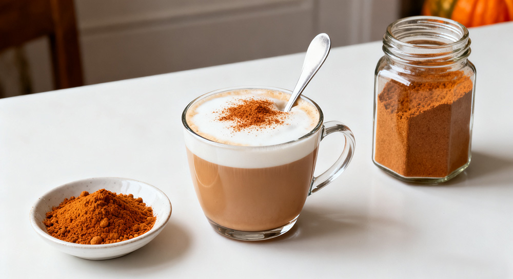 pumpkin pie spices and latte