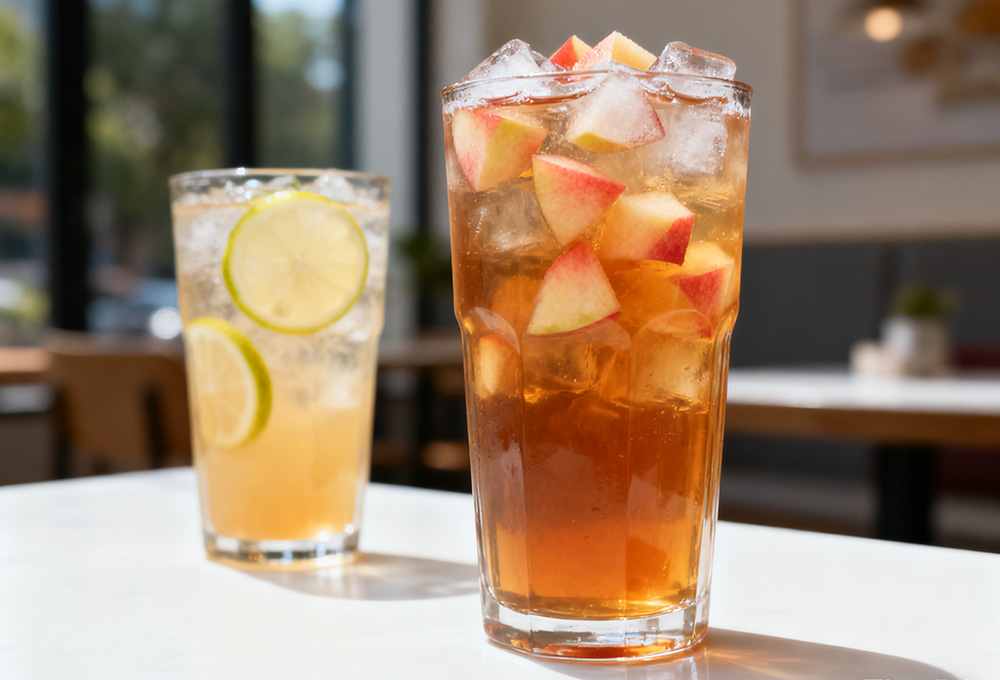 peach and lemon iced tea