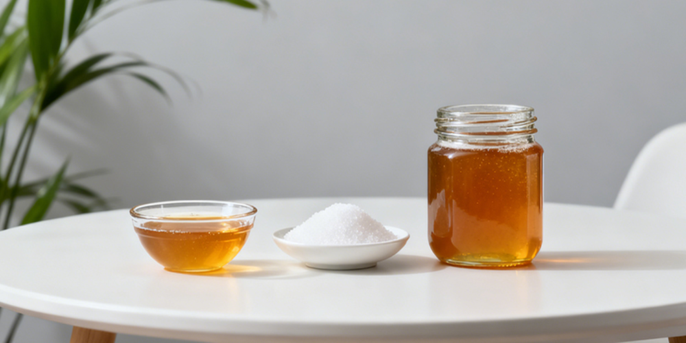 honey and sugar on the table