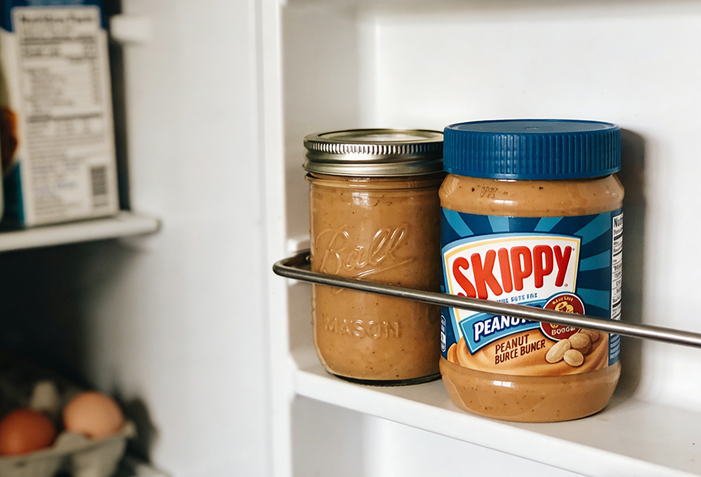 peanut butter in the fridge