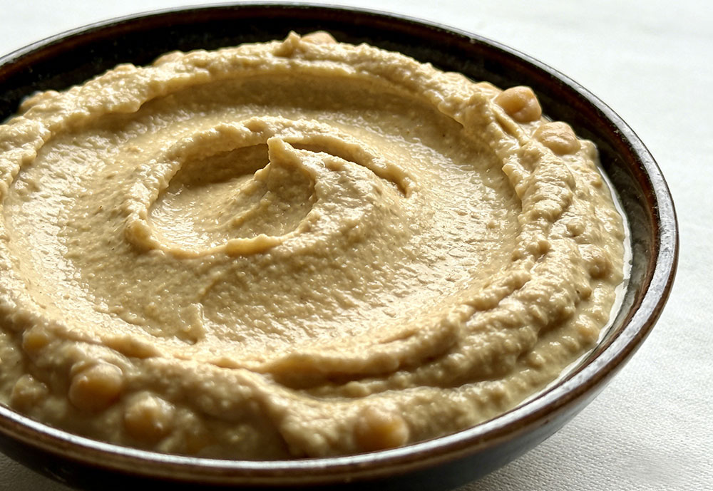 a bowl of hummus