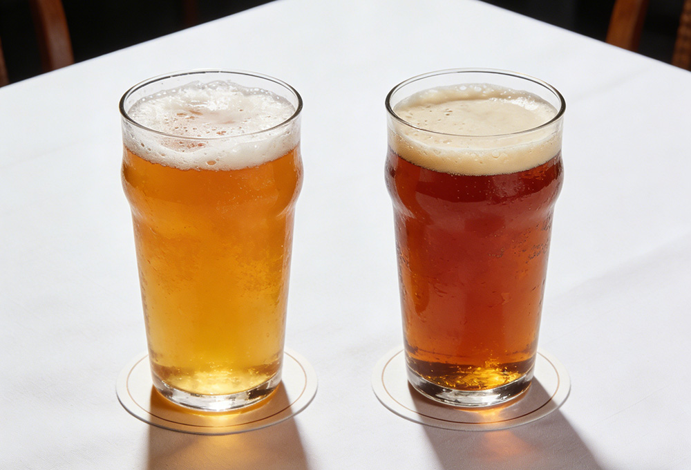 fruit flavored beer and original flavored beer