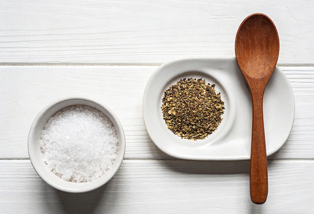 a bowl of salt and spices
