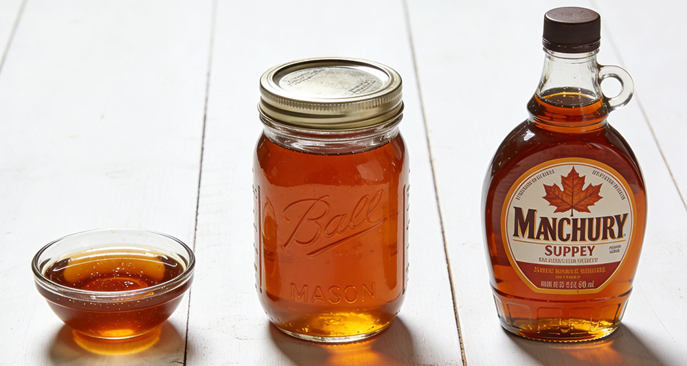 homemade and commercial maple syrup