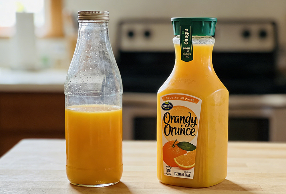 Homemade and Store-bought Orange Juice