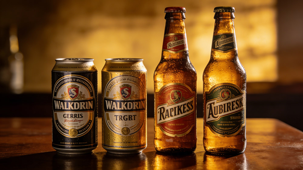 two cans of beer and two bottles of beer