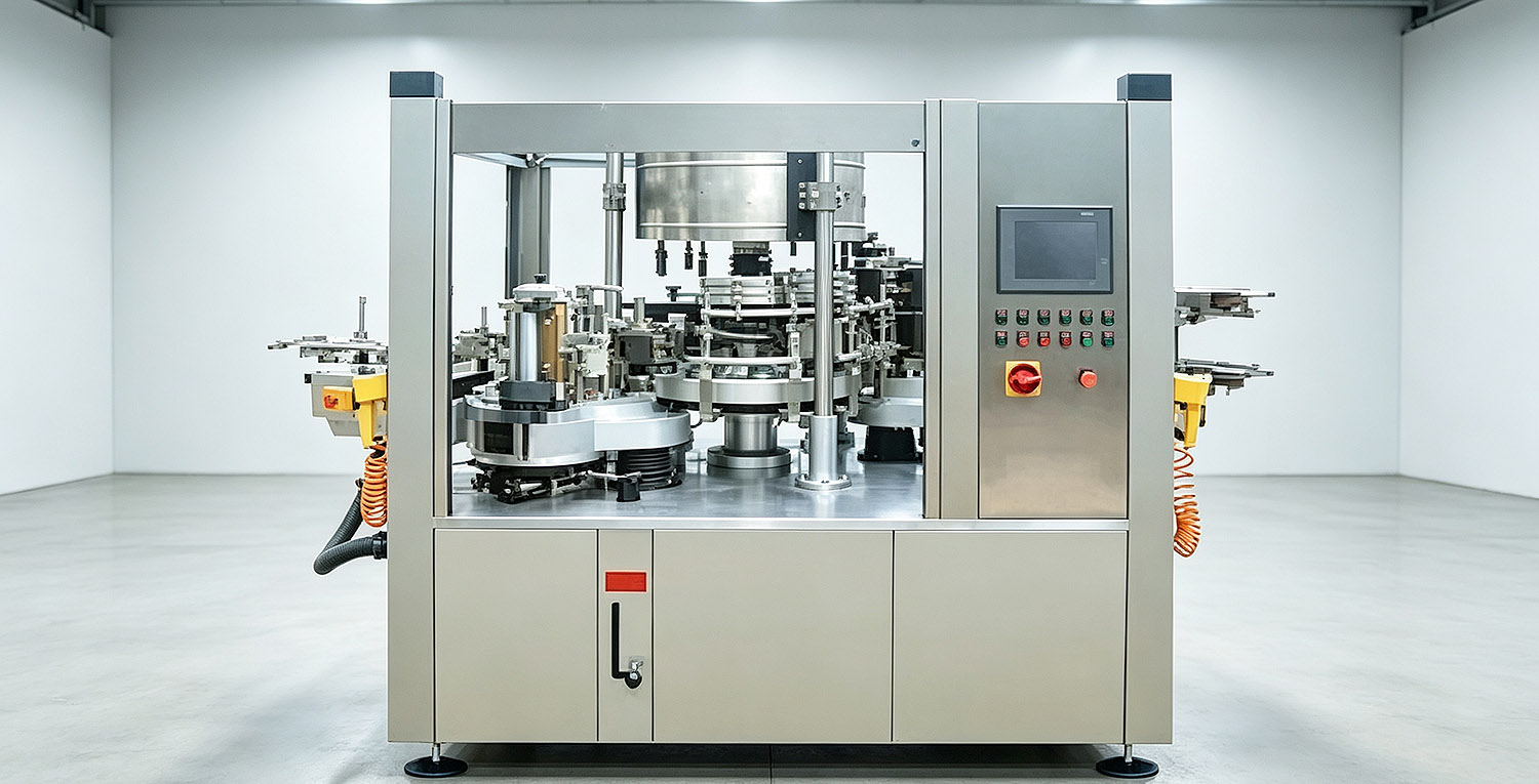 Rotary bottle labeling machine