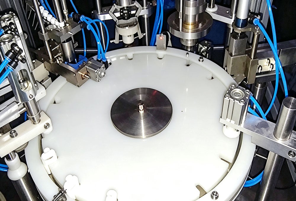 Rotary filling machine turntable