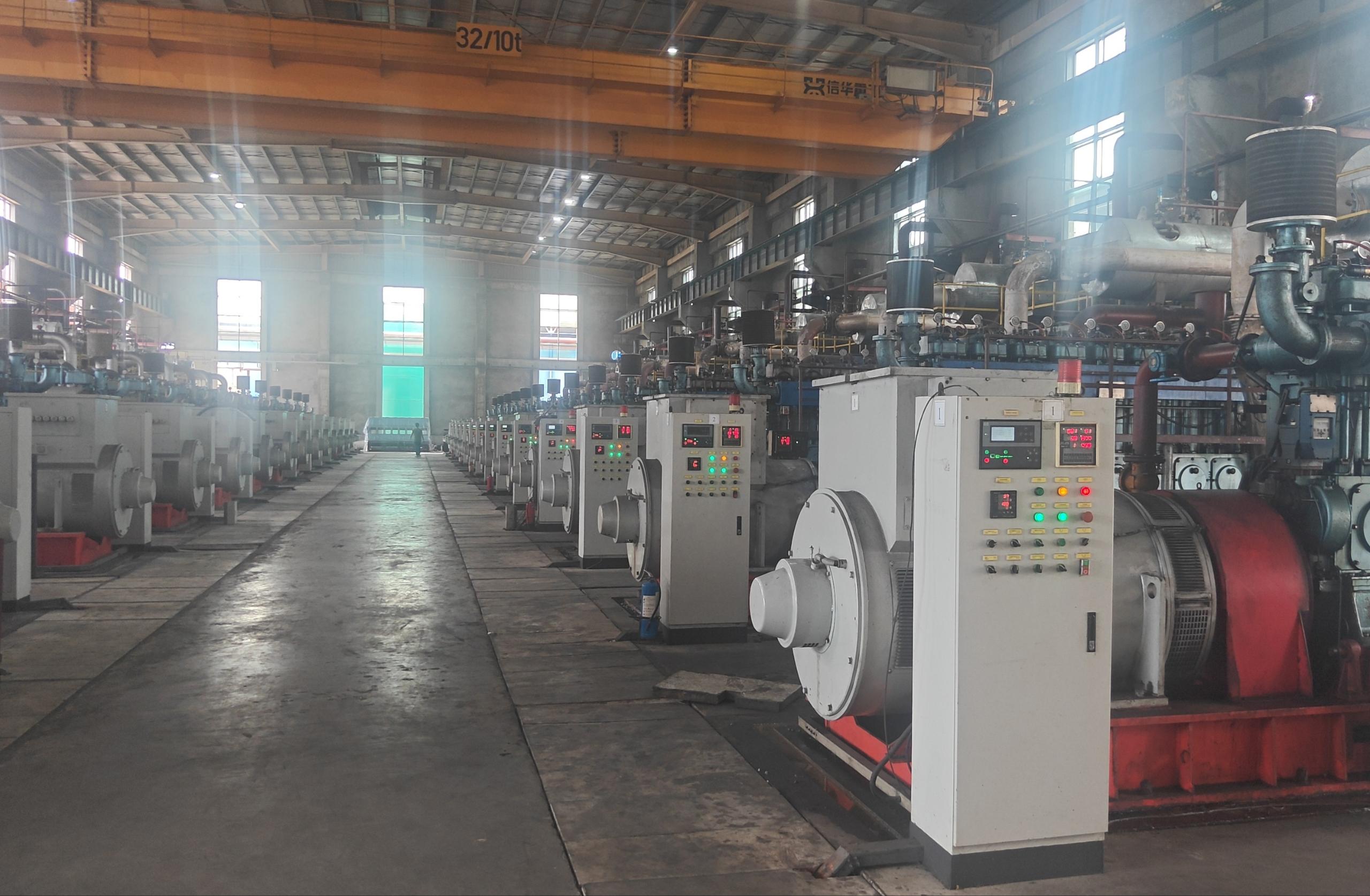 500 kW gas generator sets inside the 12 MW rice husk power plant in Myanmar