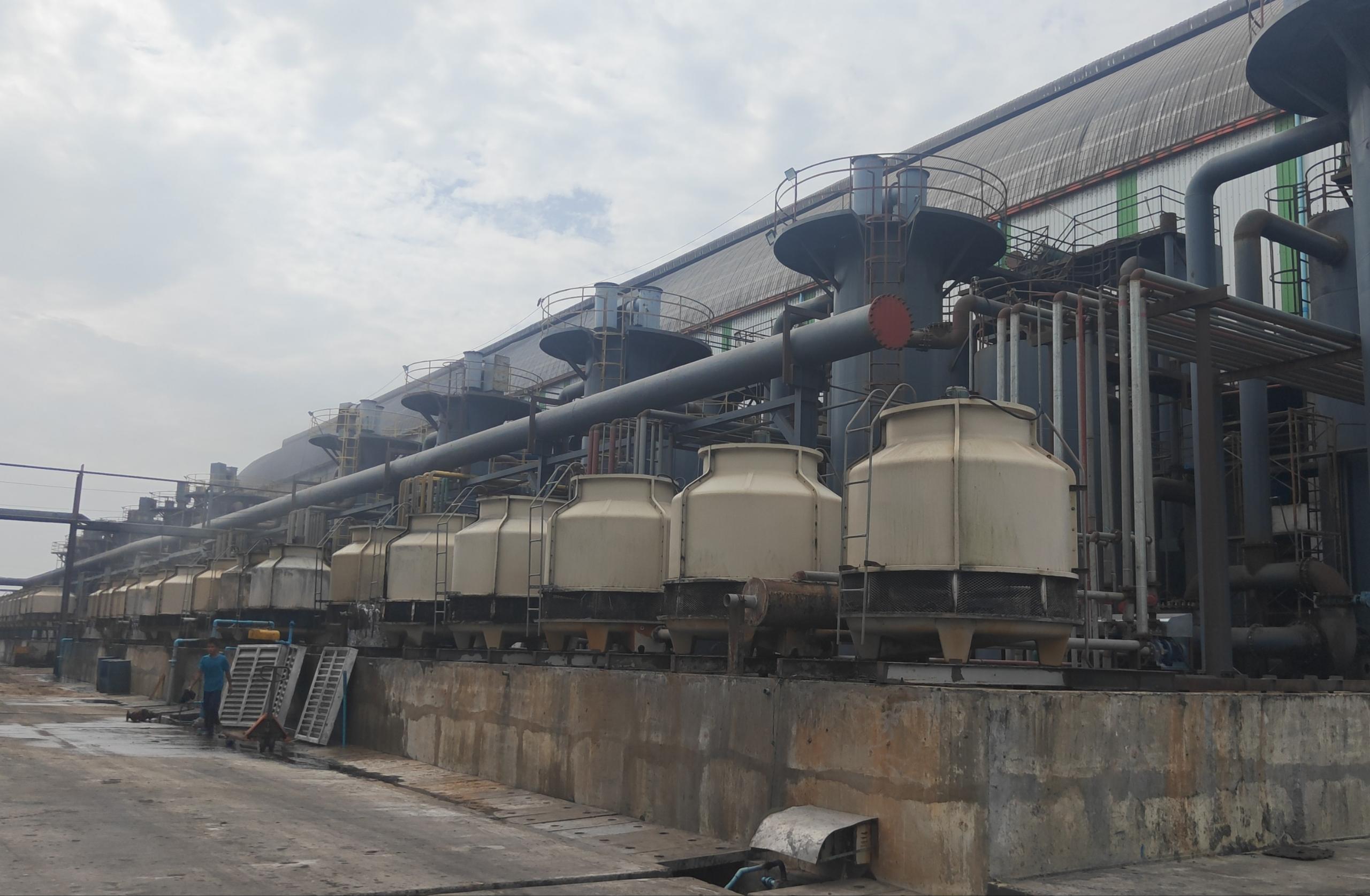 Syngas cooling and purification units at the 12 MW rice husk power project in Myanmar