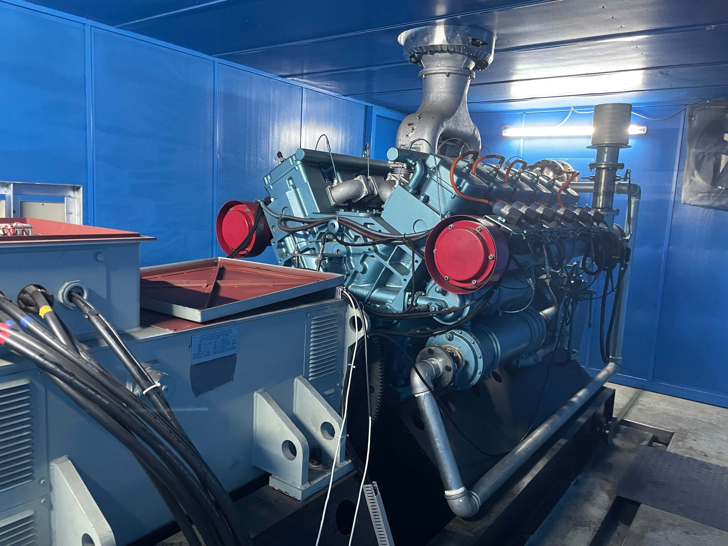 One of two 300 kW gas generator sets at the 500 kW wood chip power project in Taiwan