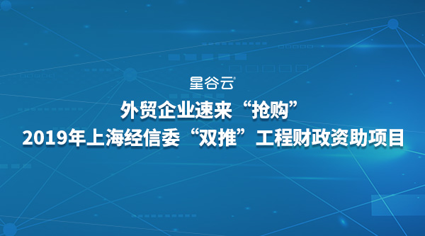 上海外贸企业速来“抢购”2019年上海市经信委“双推”工程财政资助项目！